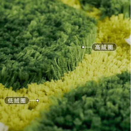 苔藓植绒地毯簇绒洗手间门口吸水防滑地垫家用加厚防滑高低毛地垫|undefined