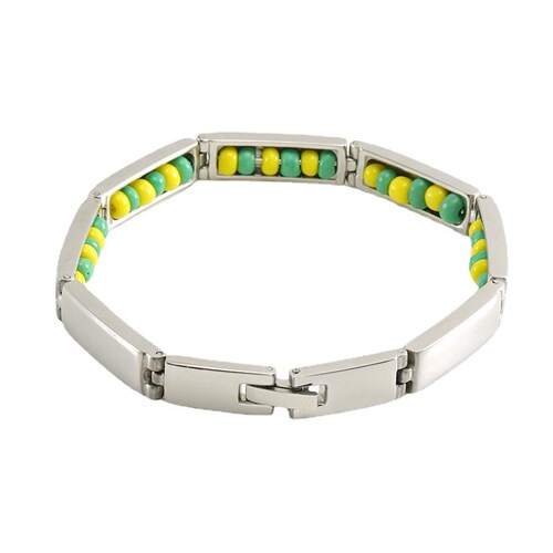 Cross-border European and American fashion 18K stainless steel bead bracelet for women, personalized titanium steel versatile women's bracelet, ring, jewelry.