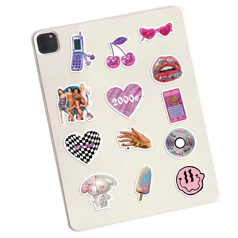 1 Set Geometric Cartoon Graffiti School PVC Cute Stickers