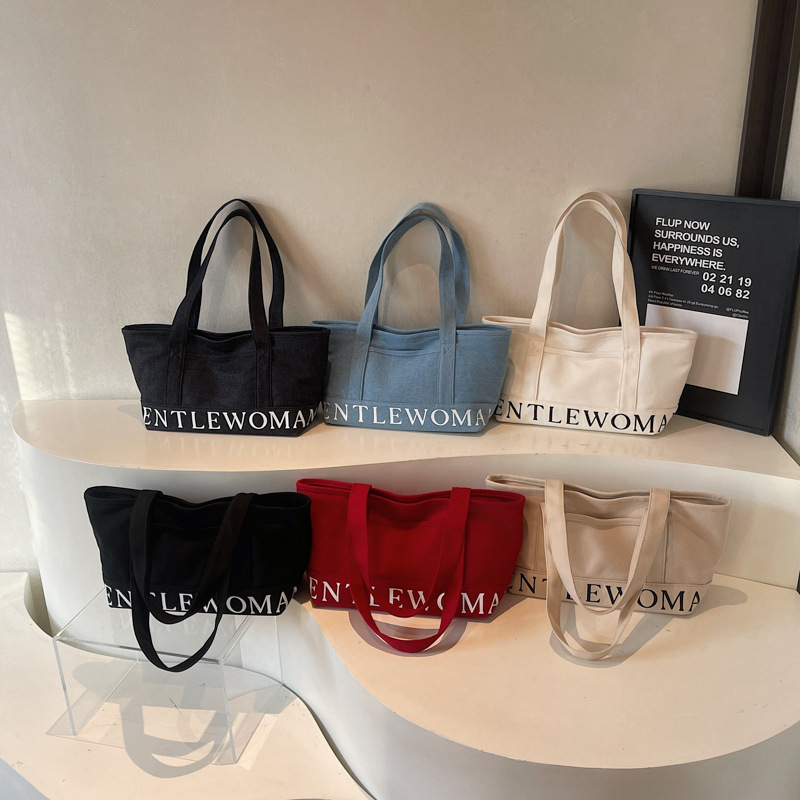 Thai Niche Gentlewoman Handbag 2025 New Trendy Letter Shoulder Bag Large Capacity Tote Bag