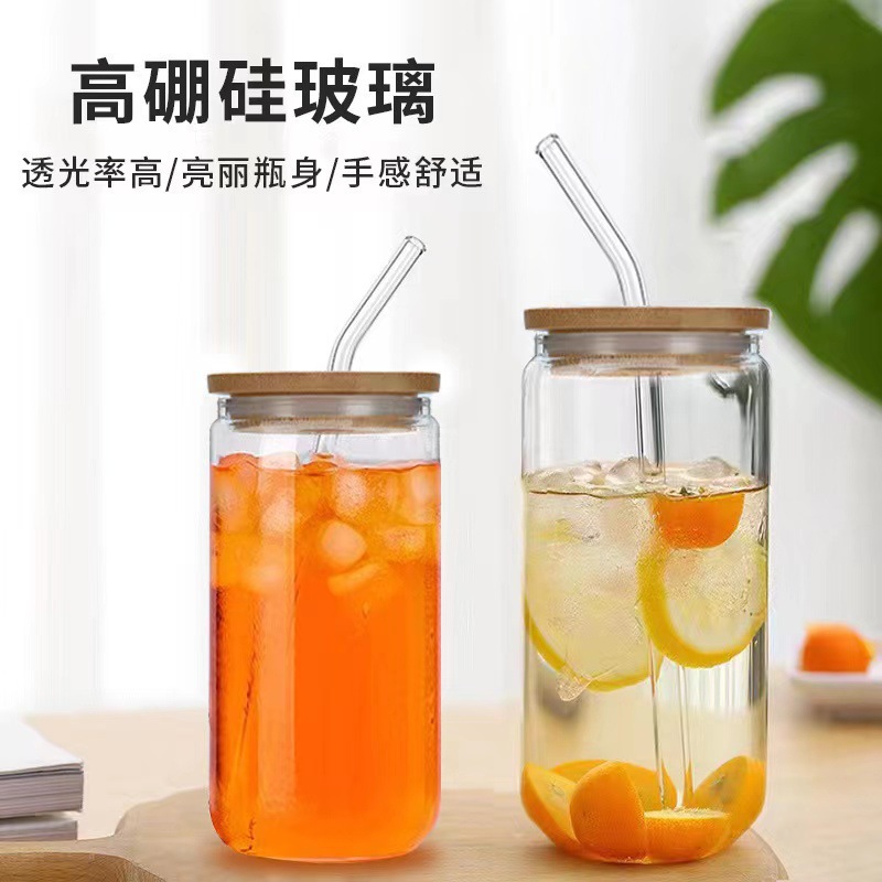 Borosilicato taza de coque vidrio jugo bebida taza de color alto café leche taza de té bebida fría taza ins viento cinturón paja