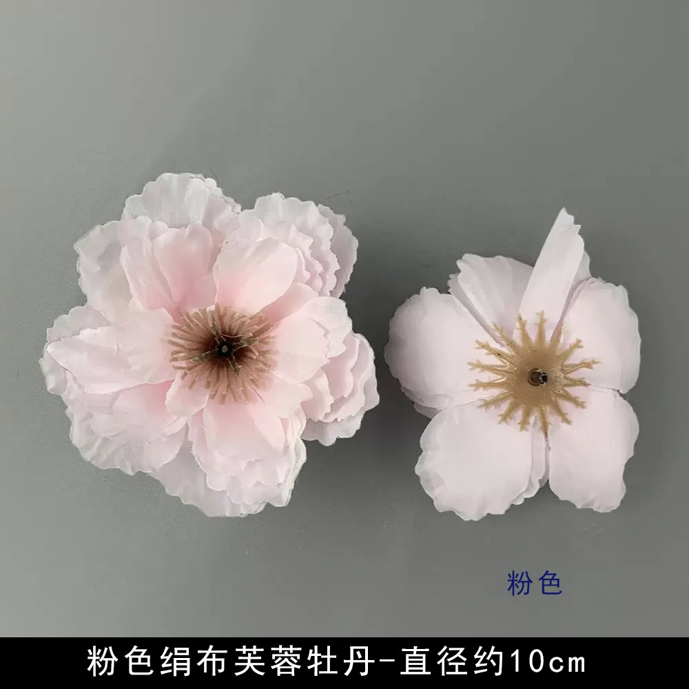 Flores artificiales flores rosadas bricolaje accesorios hechos a mano tocado de estilo antiguo accesorios de material de flor de horquilla arreglos florales de pared de flores de boda