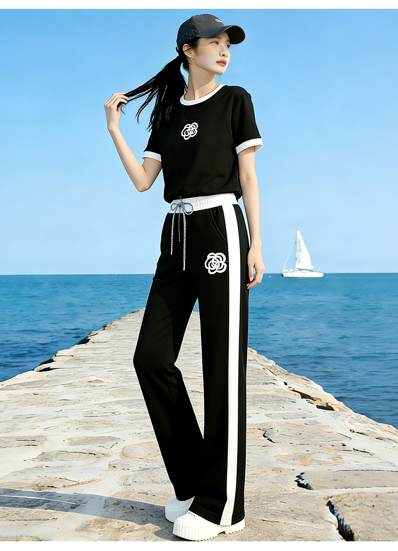 Women's Clothing Camellia Themed Petite Women's Two Piece Set Slimming Sporty Casual Summer Outfit Inspired Sophisticated_ecoleips.com