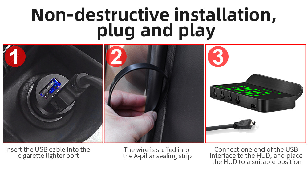 Cross-Border Hud Head-Up Display M1 Car Gps Speed Multi-Function Instrument Projector High-Definition Universal for Cars