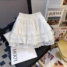 女童蕾丝半身裙2025秋冬新款韩版洋气儿童蛋糕裙蓬蓬短裙带安全裤