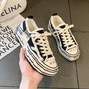 Wu Jianhao Same Platform Canvas Shoes Men's and Women's Shoes Yu Wenle Gene Mutation All-match Couple's Board Shoes Spring Beggar Shoes