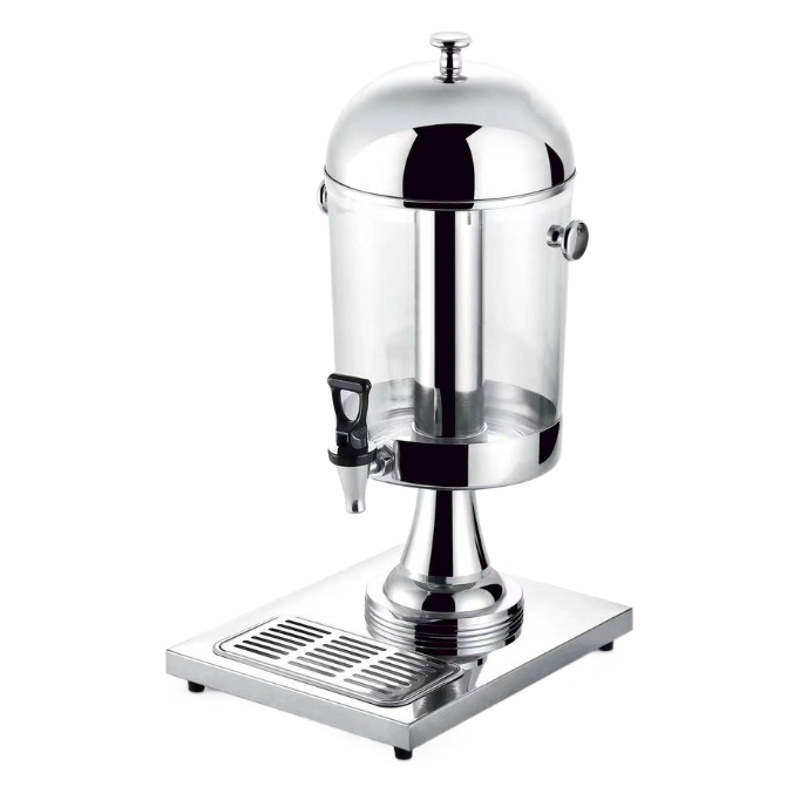 Hotel buffet juice tripod transparent with faucet cold and hot beer milk tea beverage stainless steel juice tripod