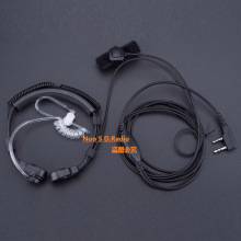 对讲机喉震耳机 可伸缩 喉控空气导管耳麦通用M/K头 车友骑行通用