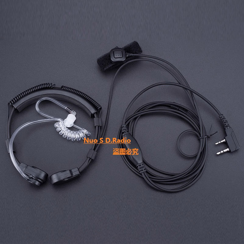 对讲机喉震耳机 可伸缩 喉控空气导管耳麦通用M/K头 车友骑行通用