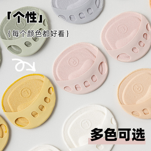 Socks for women in summer, invisible thickened foot socks, forefoot socks, anti-cotton pads, forefoot pads, high heels, half-length boat socks for women