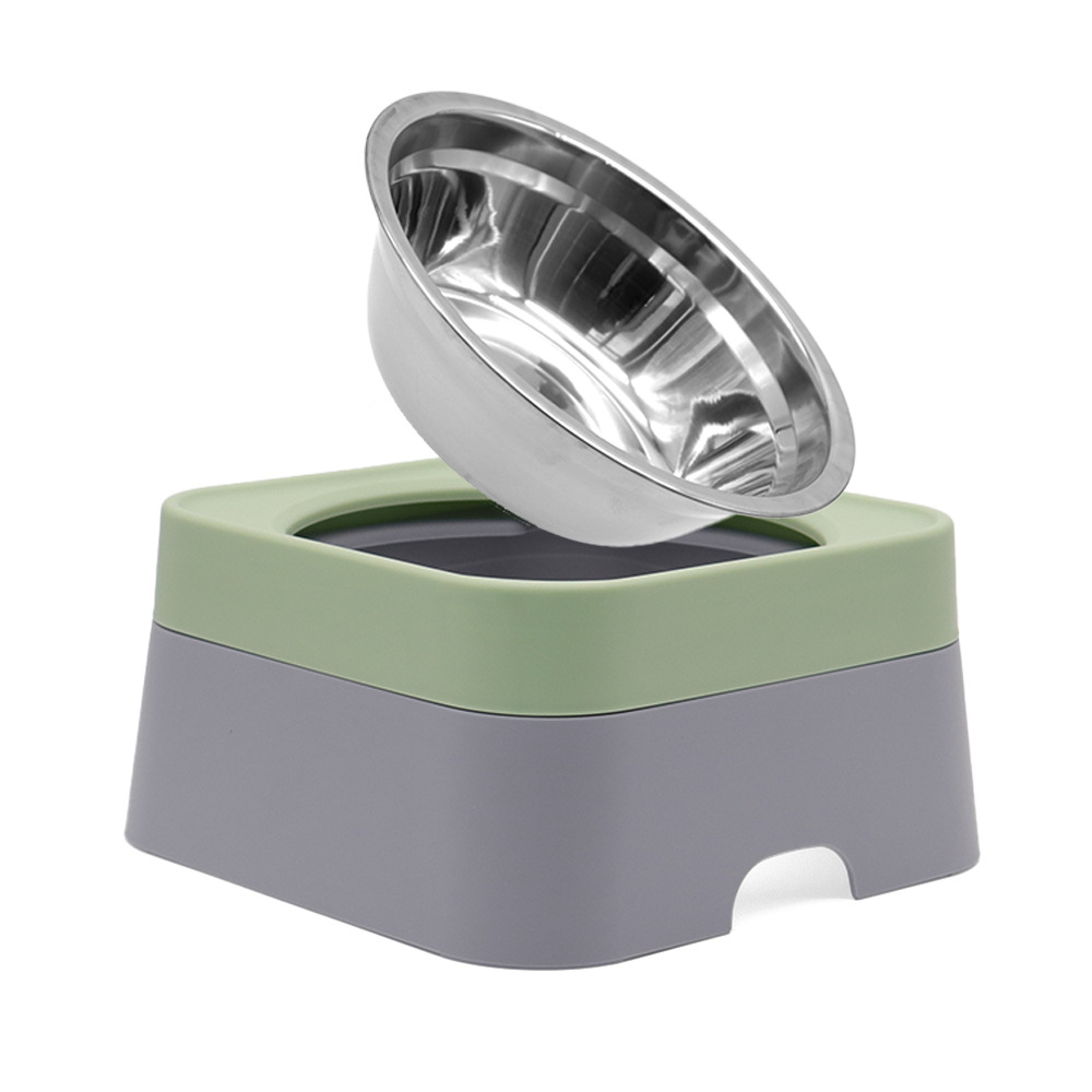 Tazón de comida lenta para mascotas transfronterizas Tazón de agua flotante anti-volcado para perros Bebedero para gatos Tazón de agua para perros Tazón de comida para perros de acero inoxidable