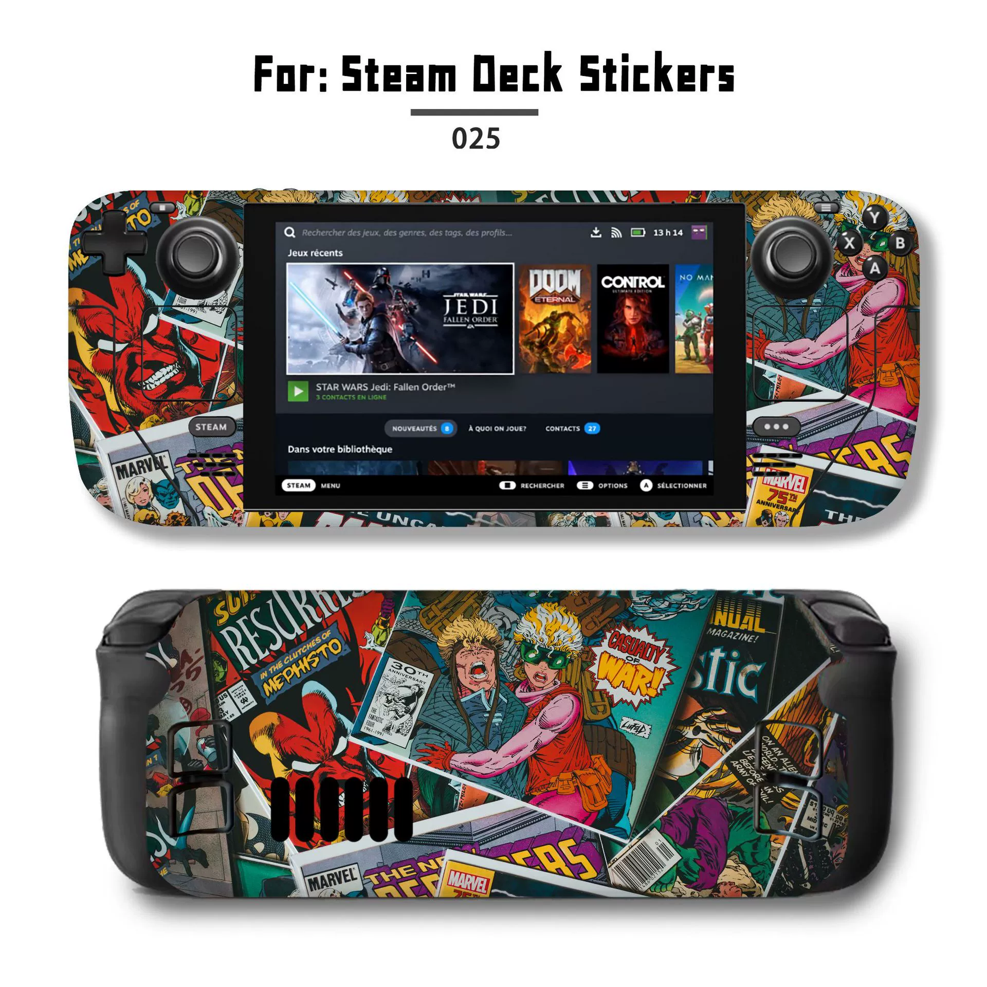 Подходит для наклейки Steam Deck, наклейка на Steam Deck Patch, Steam Panda, вручную, персональный пиксель