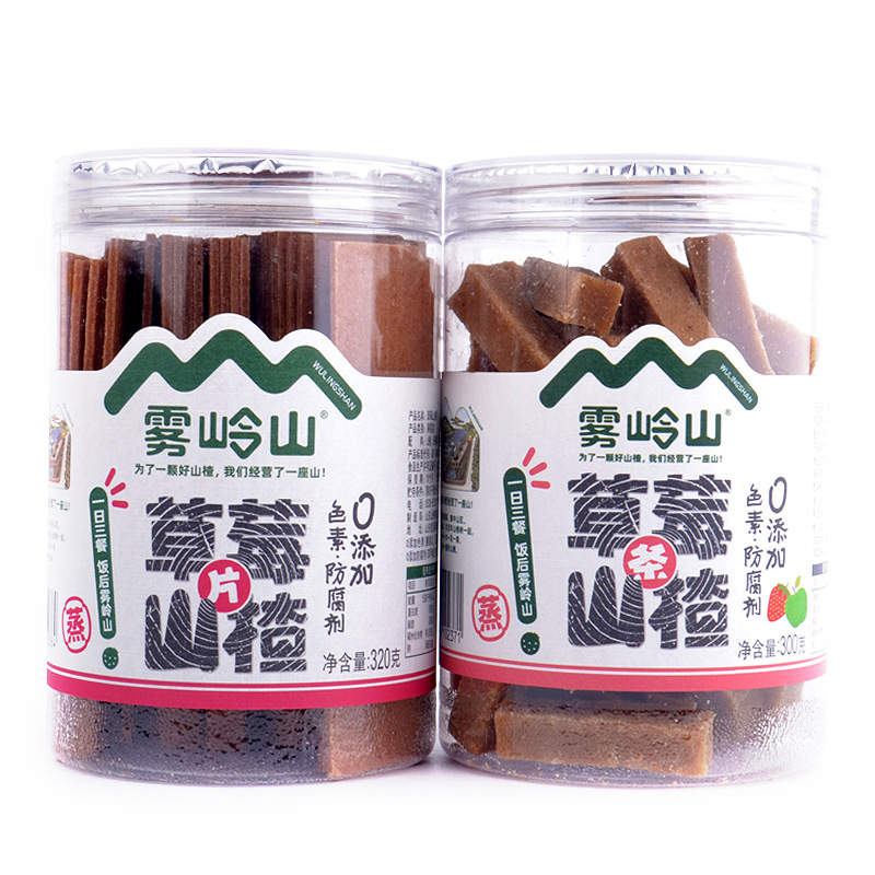 雾岭山山楂果片果条桑莓草莓山楂条山楂片果丹皮儿童罐装休闲零食