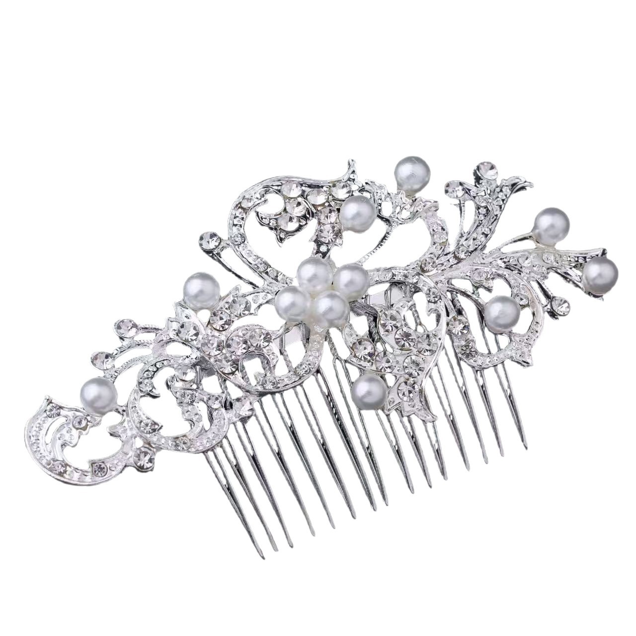 Braut Perlentischkamm Aus Metall Hochzeitsfrisur Haarschmuck_voghion.com