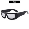 Silver sunglasses hip-hop style, square glasses solar-powered, 2 carat, punk style, European style
