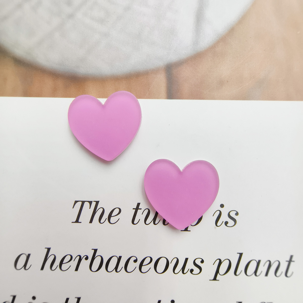 Color caramelo melocotón corazón jalea esmerilado acrílico amor ciruela DIY accesorios tocado accesorios horquilla accesorios joyería