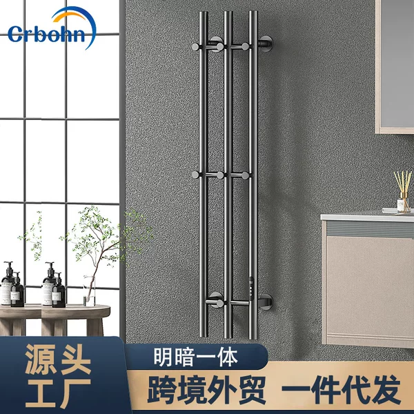 Cross-Border Hot-Selling Smart Electric Heated Towel Rack Carbon Fiber Heated Electric Drying Rack Stainless Steel Source Factory Delivery