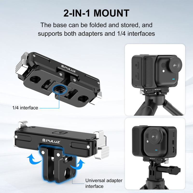 PULUZ胖牛 适用Insta360 GO Ultra运动相机铝合金磁吸快拆底座|undefined