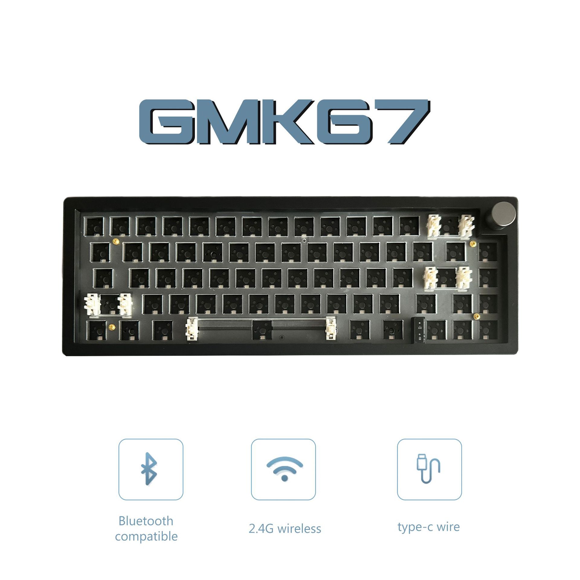 Zuoya GMK67 de tres modelos personalizados Kit de Teclado mecánico de bricolaje con perilla compatible con retroiluminación RGB de enchufe caliente