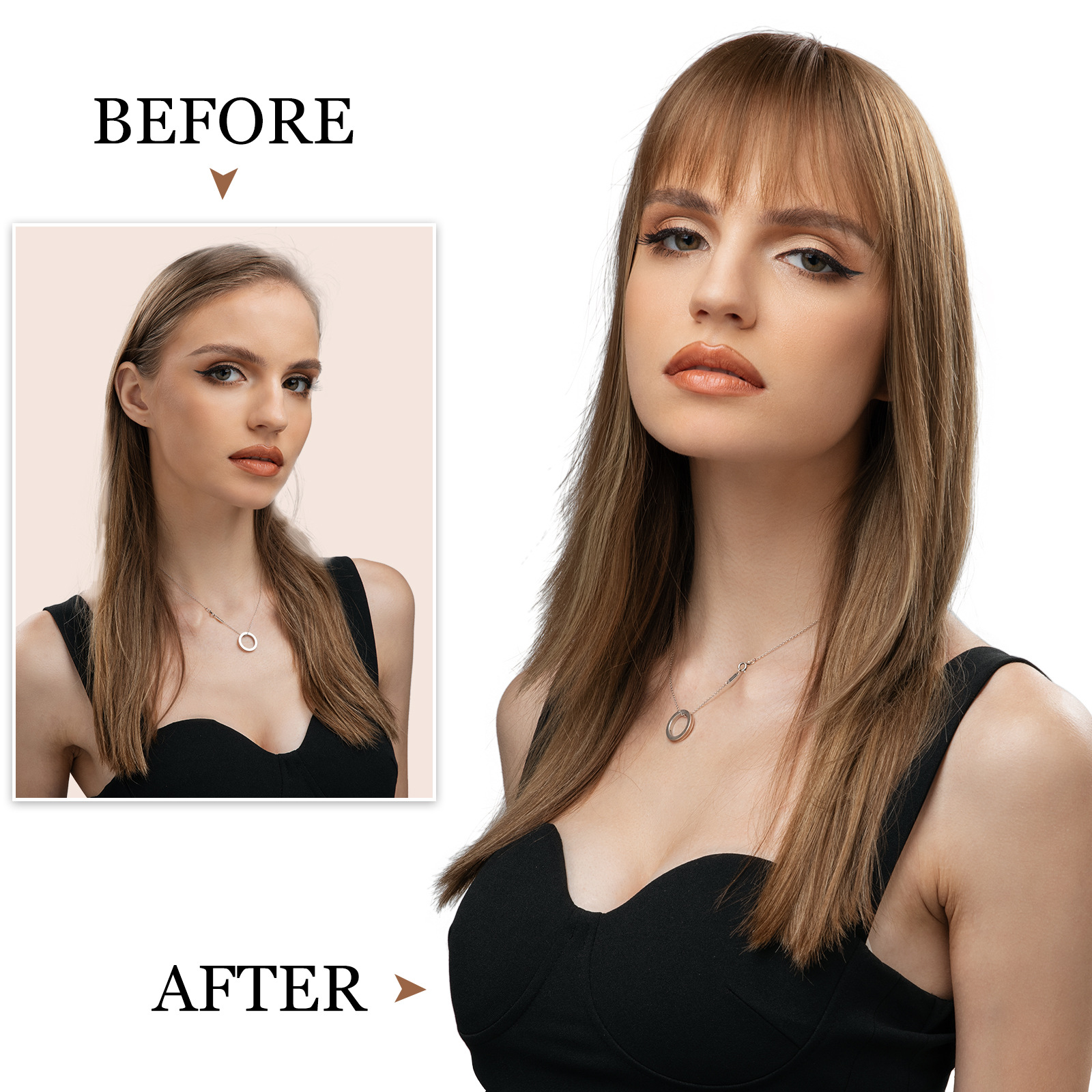 Perruque de cheveux synthétiques, Patch supérieur pour femmes, frange 3D pour un blanchiment naturel, Patch capillaire Invisible_voghion.com