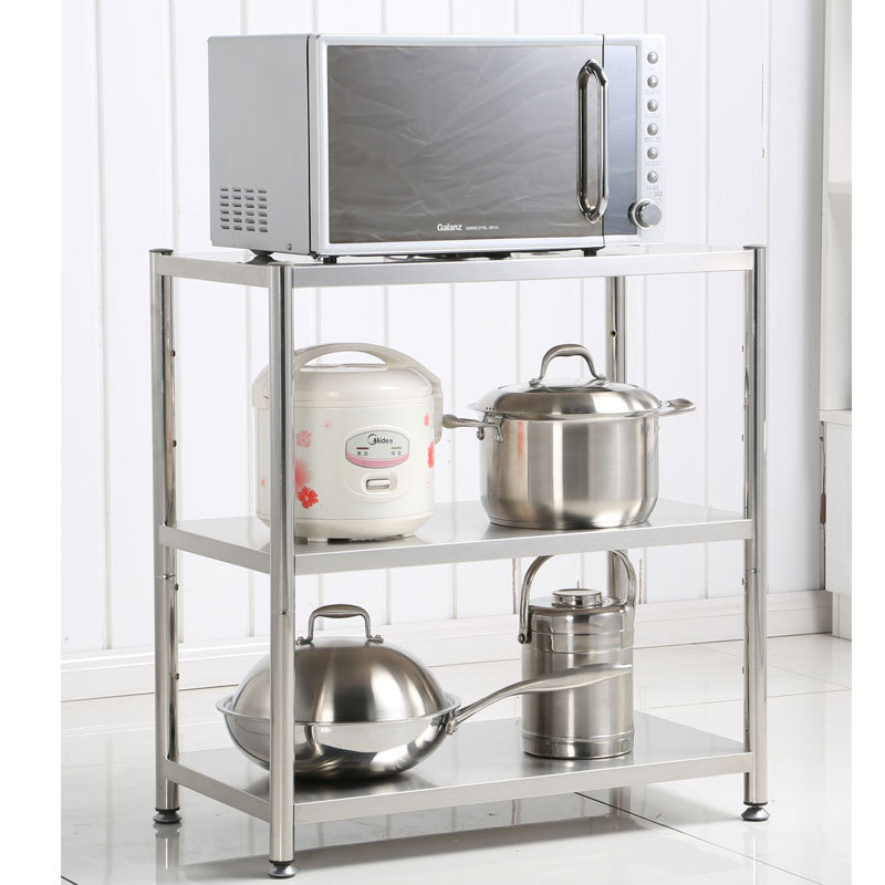 四柱408跨境家用不锈钢厨房落地多层收纳架储物架整理架架置物架