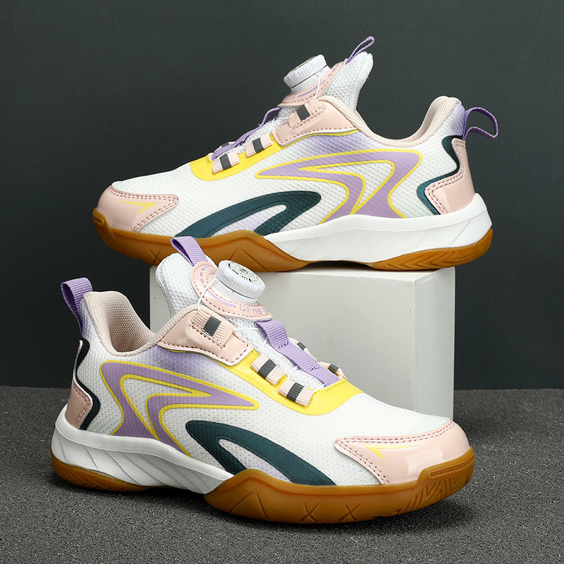 Badminton Shoes for Kidsren in Autum, Boys' Breathable Shock-Absorbing Table Tennis Shoes, Ultra-Light Sports Shoes for Girls, Size 32, Cross-Border