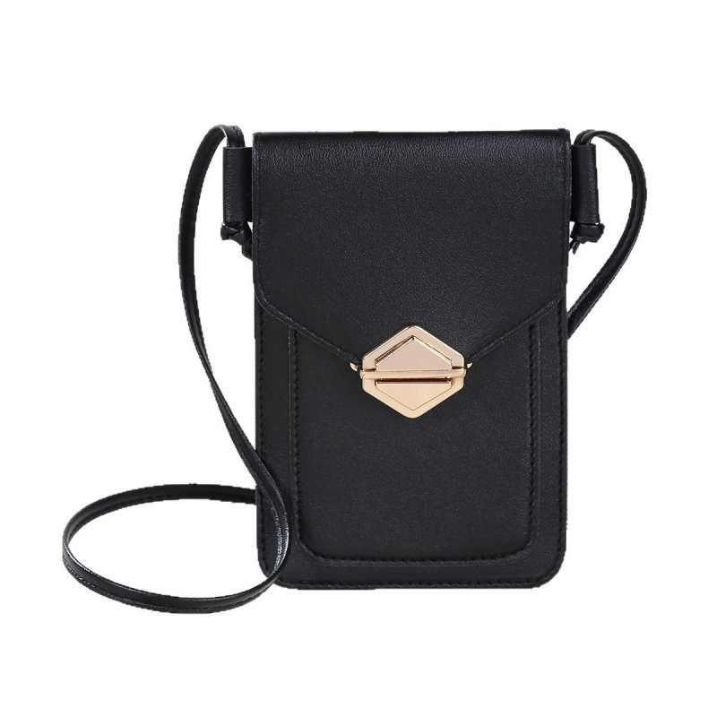 Bolso de moda de cadena de mujeres 2025, nueva versión coreana de botón de botón inclinado, bolso cuadrado casual de hombro sólido, bolso de cambio de teléfono móvil