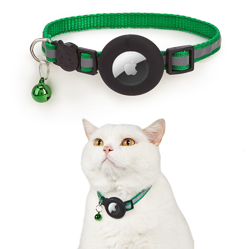 Amazon explosión Airtag collar de gato reflectante con campana hebilla de seguridad collar para mascotas collar de huella en stock