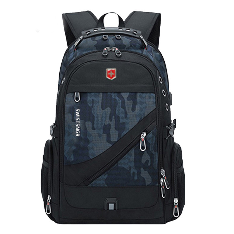 Swiss Backpack Men's Casual Business Large-Capacity Computer Backpack Mountaineering Travel Bag Travel Junior High School Student School Bag