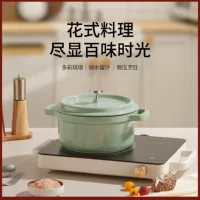Кастрюля из чугунной посуды цвета шалфея, суп, тушение, керамический cooker, электроплита, универсальная
