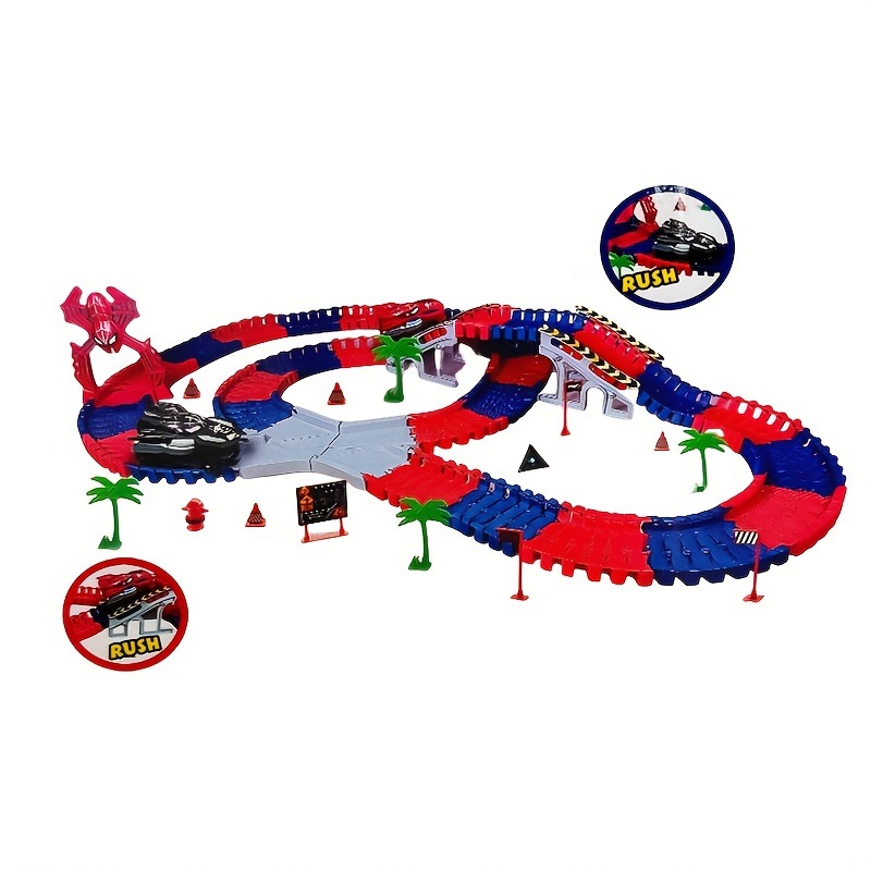 Carreras de pista bloques juguetes de atracción al por mayor coches en stock puzzle ensamblaje modelo de coche de pista