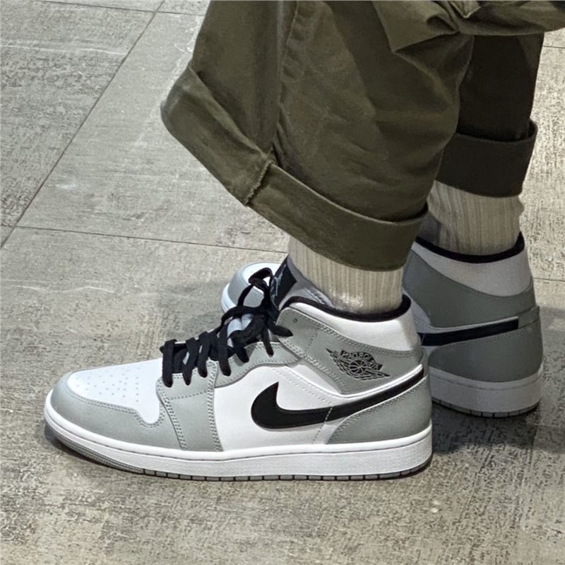 Original Putian Aj1 Mid-Top Smoke Gray Basketball Shoes, Trendy and Stylish Casual Non-Slip Sneakers