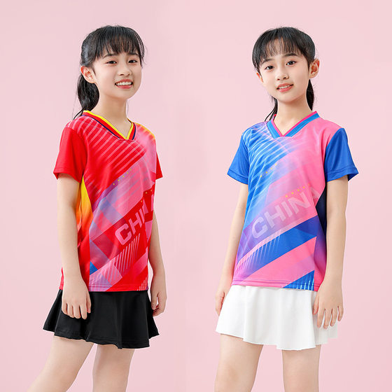 New Table Tennis Clothes suit Men's and Women's Sportswear Quick-drying Short-sleeved Children's Jersey Team Clothes Training Competition Clothes Printing