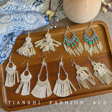 波西米亚新中式国风耳环2025新款爆款耳饰女汉服旗袍清冷长款耳钉