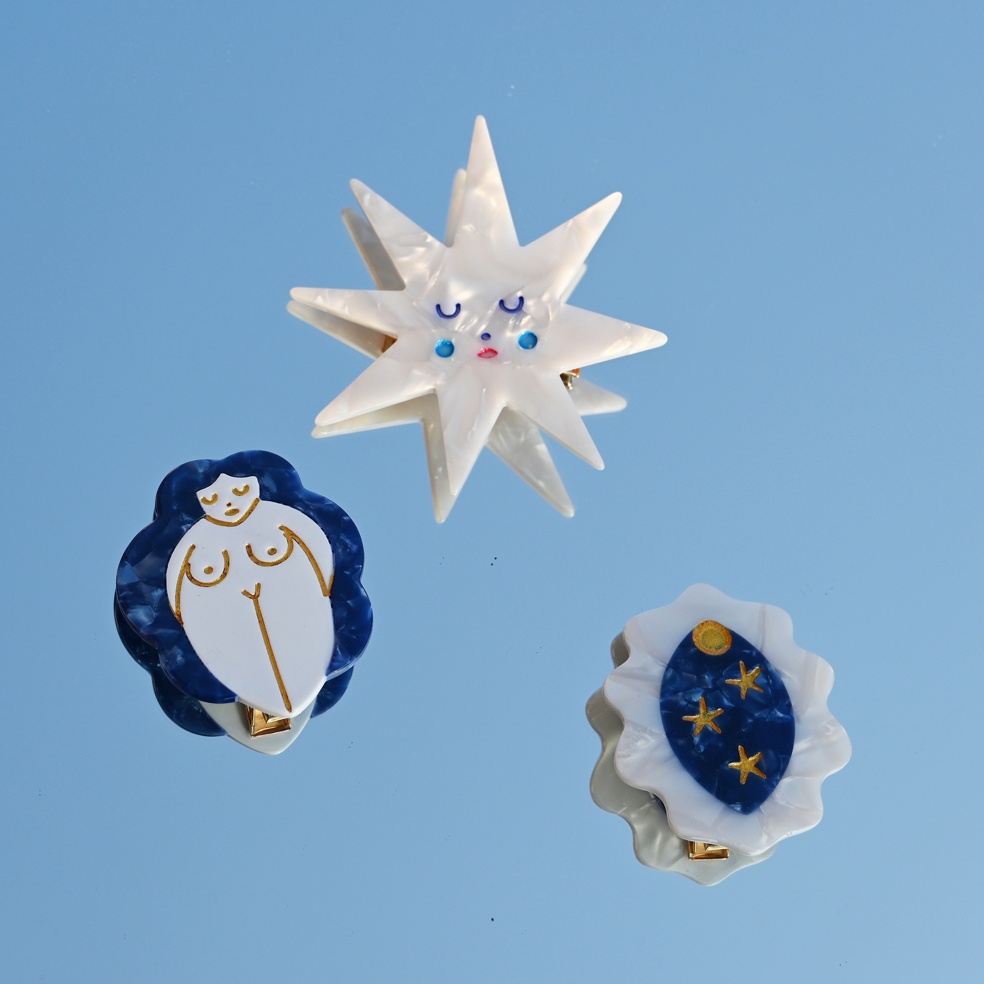 Clip de estilo de pintura al óleo pequeño clip de pico de pato fresco lindo clip lateral