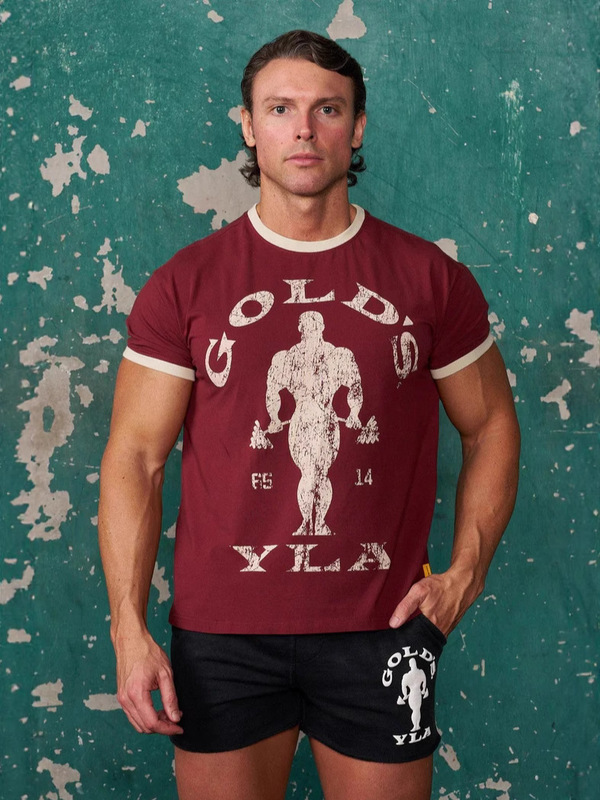 Foreign Trade Hot-Selling Item Youngla Collaboration with Goldsgym Short-Sleeve American-Style Fitness Men's T-Shirt Cotton Spandex Elastic Top Foreign Trade Hot-Selling Item Youngla Collaboration with Goldsgym Short-Sleeve American-Style Fitness Men's T-Shirt Cotton Spandex Elastic Top