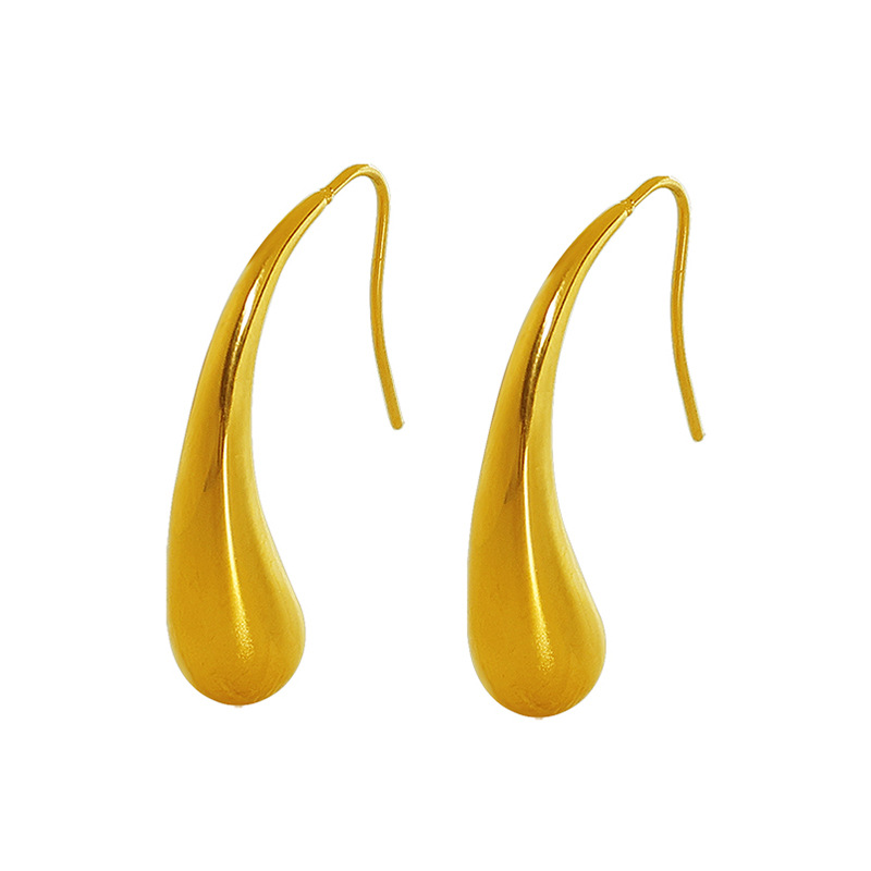Orecchini a cerchio pendenti dorati minimalisti stile francese chic_voghion.com