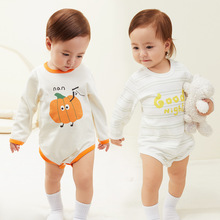纯棉婴儿夏季包屁衣宝宝连体衣连体长袖新生儿衣服春秋三角爬哈衣