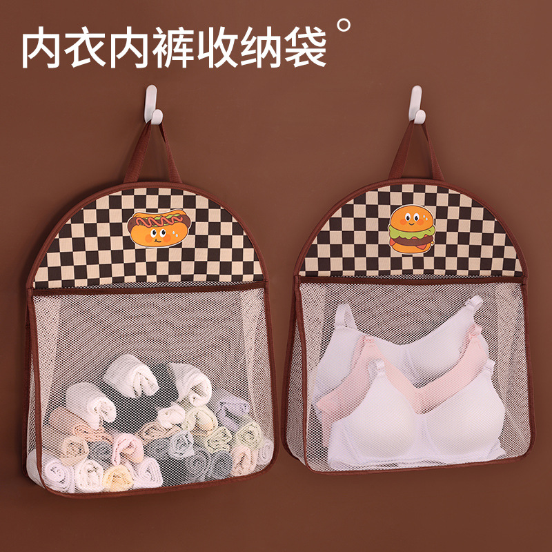 Cartoon tela de pared ropa interior bolsa de almacenamiento calcetines bolsa de colgar armario doméstico bra ropa interior bolsa de almacenamiento colgante