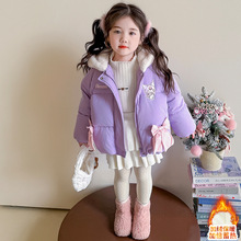 女童加绒加厚棉服上衣冬装2025款儿童洋气派克服保暖宝宝棉衣外套