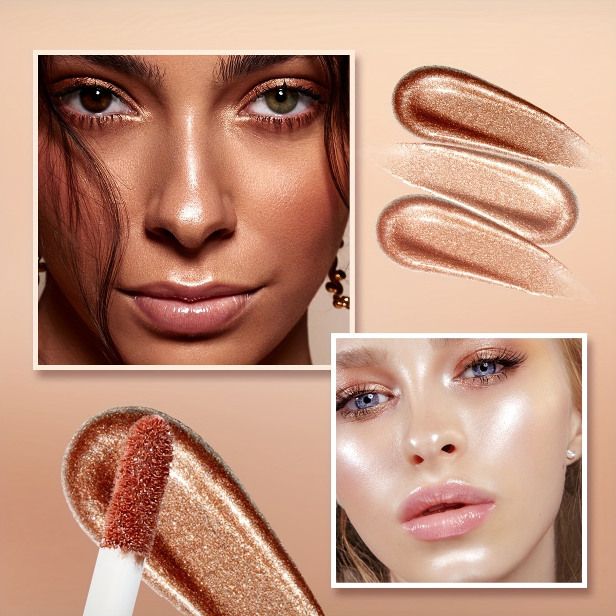 USHAS cross-border spot FS293A líquido de alto brillo reparación lagrimal gusano de seda acostado para iluminar el color líquido de reparación natural tridimensional