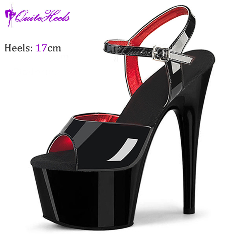 Giày cao gót mũi nhọn gót siêu cao 17 cm dáng catwalk — Đỏ đen, Đen Đỏ, Màu đen, màu đỏ tía