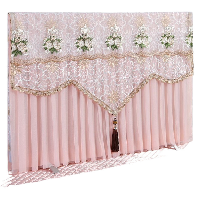 TV cubierta de polvo 50 pulgadas 55 pulgadas 65 tela de cubierta de TV LCD para arrancar sin toallas de encaje