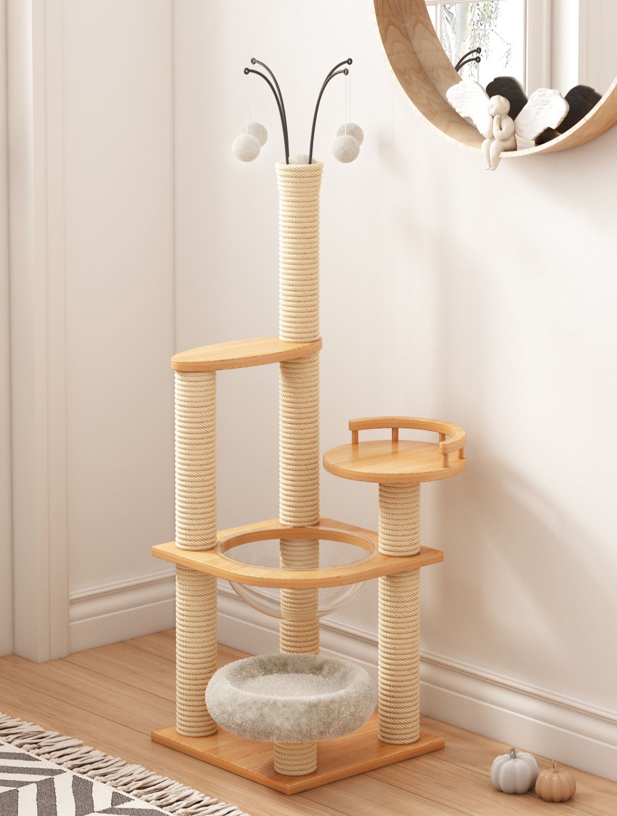 고양이등산대 128cm 4단 [업그레이드된 다층 실용모델]