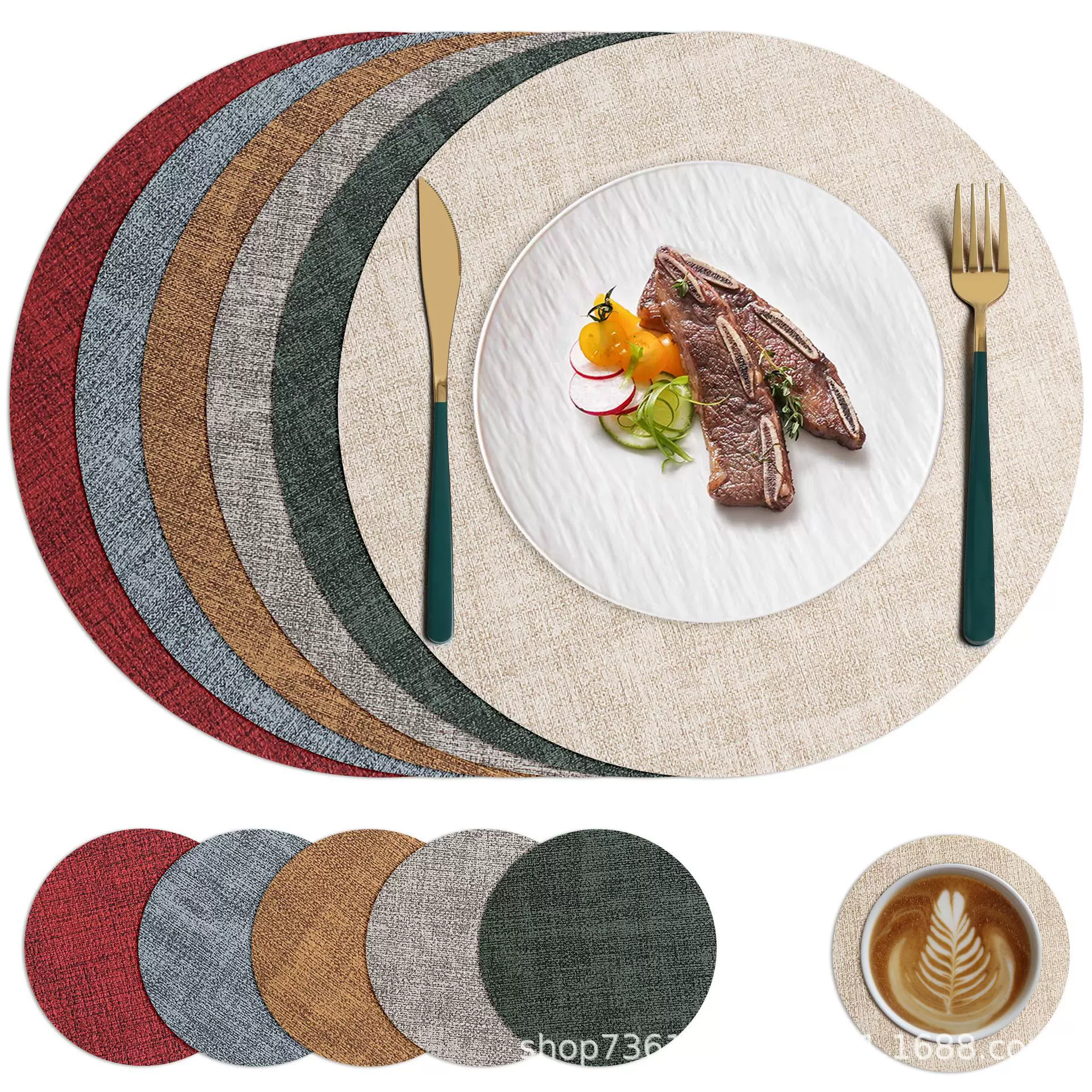 北欧ins风餐垫桌垫高级感餐桌皮革隔热垫碗垫餐盘垫茶杯垫防烫垫