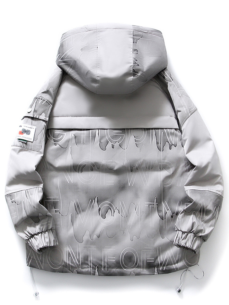 Nuevo chaqueta de plumón impresa para hombres de invierno marca de moda de la juventud abrigo caliente falso dos piezas de chaqueta blanca a prueba de frío para mujeres