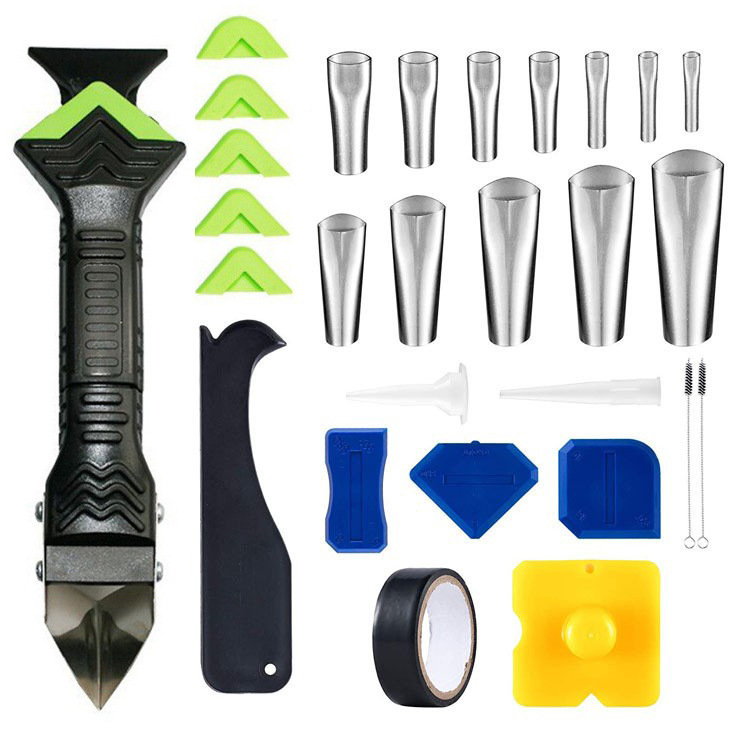 28-Piece Silicone Sealant Tool Set Sealant Nozzle Remover Kitchen Bathroom Window Sink Cleaning Caulking