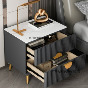 Modern Simple Accessible Luxury Slate Bedside Table Bedroom Simple Storage Cabinet Normcore Bedside Table Bedside Table 2023 New Style