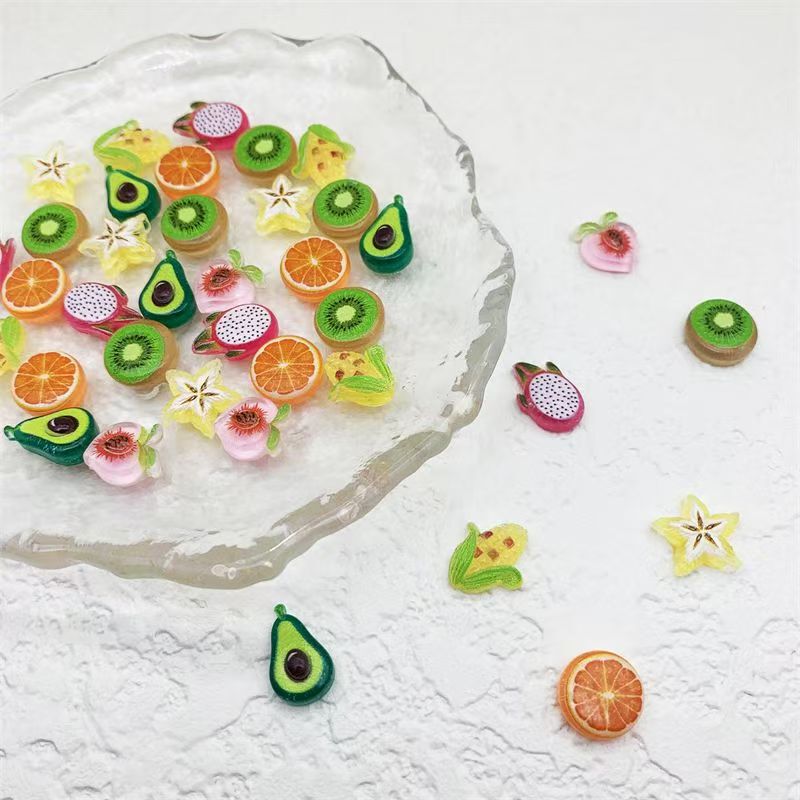Exquisite Sweet Cute Creative Fruit Party Resin Earrings Apple Peach Pomegranate All-match Food and Play Accessories Material