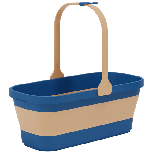 Folding water bucket portable household mop bucket silicone bucket multi-functional outdoor water bucket handle plastic bucket wholesale